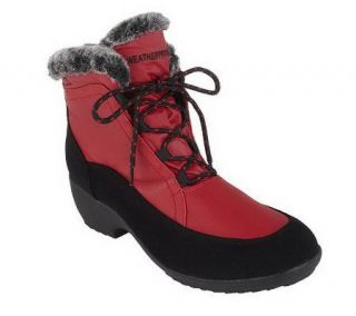 As Is Weather proof Faux Fur Lined Water Resistant Lace Up Boots
