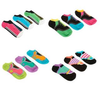 little missmatched 12 pack Shoe Design Liner Socks —