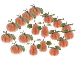 Set of 18 Mini Beaded Pumpkins with Leaves by Valerie —