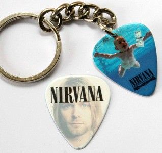 Nirvana Kurt Cobain Keyring Free Matching Guitar Pick