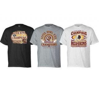NFL Redskins Short Sleeve Super Bowl ChampionsT Shirt  3 Pack