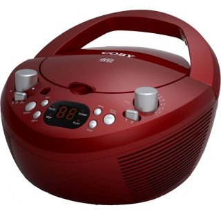 New Coby CXCD251RED Portable CD Player with Am FM Radio Red
