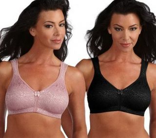 Breezies Set of 2 Wild Rose Lace Seamless Soft Cup Bra —