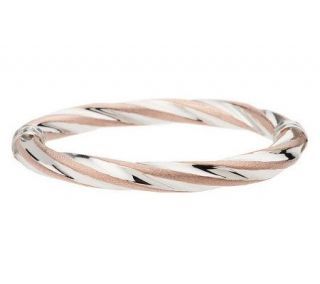 Arte dArgento Sterling 7 1/4 Polished and Textured Bangle —