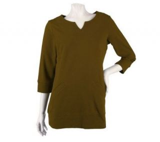 Sport Savvy Stretch Knit Pullover Tunic w/ Ribbed Trim and Pockets