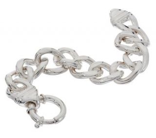 Sterling 7 1/4 Bold Curb Link Polished Bracelet, 15.4g —