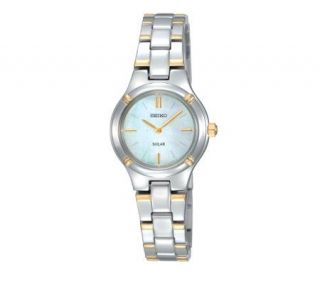 Seiko Ladies Solar Dress Watch with Mother of Pearl Dial —