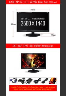  LED 2560X1440WQHD 27 s IPS HDMI Speaker Monitor Perfect Pixel