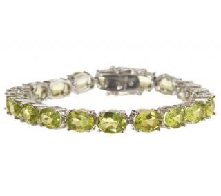 23.00 ct tw Oval Peridot Sterling 6 3/4 Tennis Bracelet —