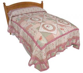 Limited Edtion Cameo Rose All Cotton King Size Bedspread —