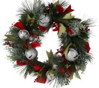 18 Silver Bells Wreath with Berries by Valerie —