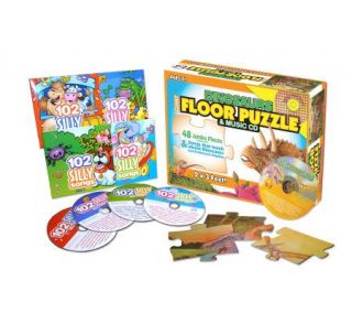 Dinosaurs Floor Puzzle and Music CD Set with Bonus Gift —
