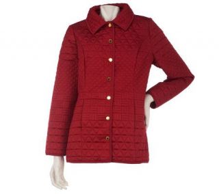 Isaac Mizrahi Live Multi pattern Quilted Coat —