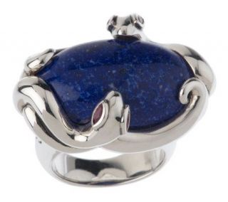 Barry Cord Sterling Peter the Snake Lapis Ring —