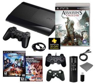 PS3 Slim 500GB Assassins Creed III Bundle with3 Games & More   E265718