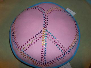 Peace Out Pink Blue Pillow Soft Cody Direct 16 x 16 x 6 Peace Sign