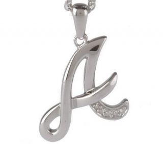 AffinityDiamond Sterling Initial Pendant w/ 18 Chain —