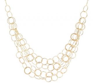 18 inch Multi layered Circle Link Necklace 14K Gold, 12.9g —