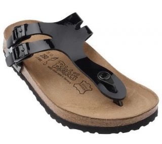 Birkis Patent Comfort Thong Sandals —