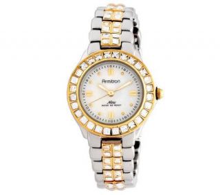 Armitron Womens Crystal Accented Two tone Dress Watch   J302319