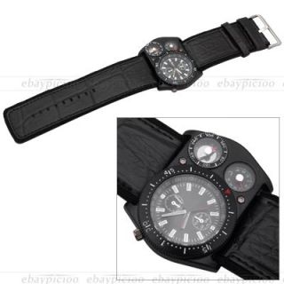 Military Army Compass Thermometer Outdoor Wrist Watch