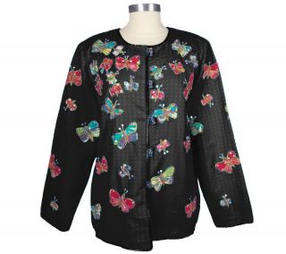 Indigo Moon Glazed Cotton Butterfly Jacket —