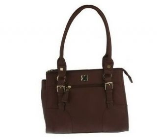 As Is Liz Cla iborne New York Leather Zip Top Tote —