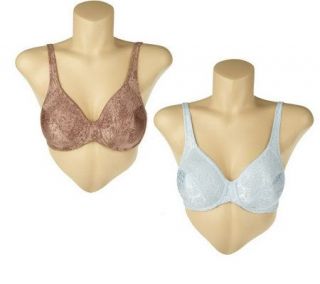 Barely Breezies Set of 2 Modern Support Bras with UltimAir Lining 