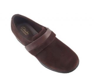 Clarks Bendables Water Resistant Suede Monk Strap Shoes —