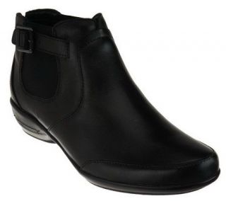 Aetrex Amy Leather Ankle Boots w/ Buckle Detail —