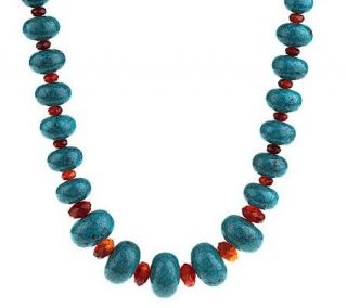 Joan Rivers Simulated Turquoise Beaded Necklace w/3 Extender