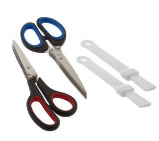 Set of 2 Stainless Steel Shredding Scissors with CleaningBrushes