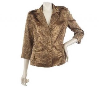 Joan Rivers Textured Metallic Python Pattern Jacket —