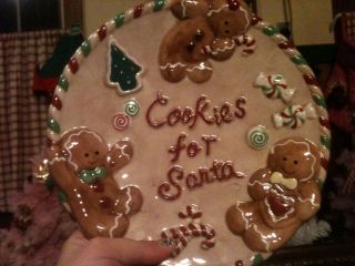 COOKIES for Santa plate Home Interior Gingerbread