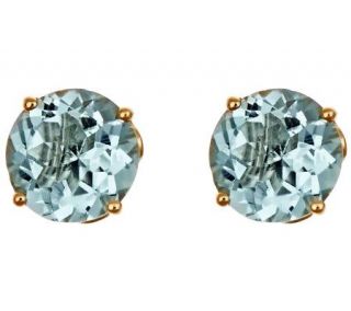 00 ct tw Aquamarine Fancy Gemstone Stud Earrings, 14K Gold — 