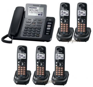 panasonic kx tg9471b 2 line 1 corded 5 cordless phones w usb contact