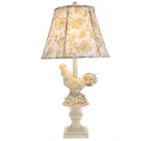 Rooster Design 25 inch Lamp with Printed Shade by Valerie —