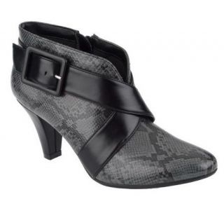 Gretta Buckle Detail Side Zip Ankle Boots —