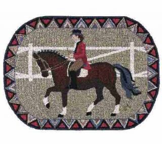 Claire Murray Dressage Oval 2x3 Handhooked Wool Rug —