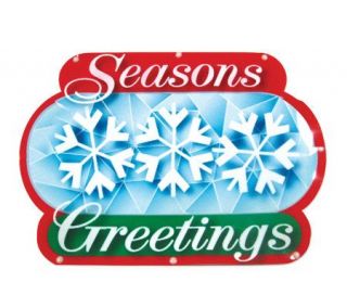 Battery Operated 20 Light LED Seasons Greetings Sign —