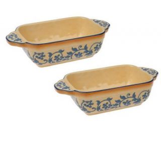 LidiaBastianich Hand Painted Stoneware Set of 2 4 x 6 Bakers