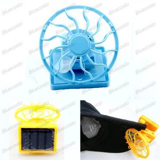 Solar Powered Cool Sun Clip Visor Cap Hat Cooling Cooler Fan