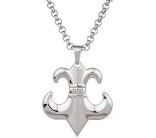 Steel by Design Fleur de Lis Pendant w/24 Chain —