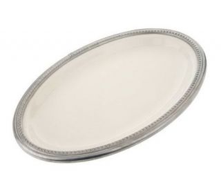 LidiaBastianich 12 x 8 Oval Stoneware Serving Platter w 