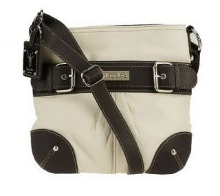 Tignanello Pebble Leather Crossbody Bag with Contrast Trim —