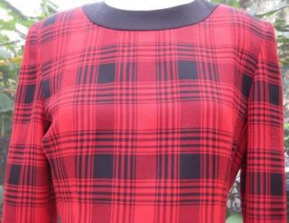 Kathryn Conover New York Lined Dress Size 6 Checkered Black Red Long