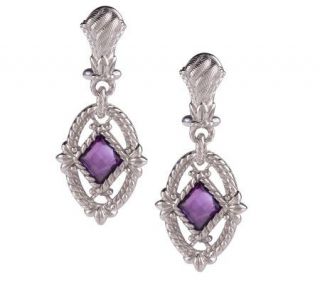 Judith Ripka Sterling 1.80 cttw Amethyst Lotus Earrings —