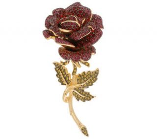 Joan Rivers Limited Edition Crystal Rose Brooch —