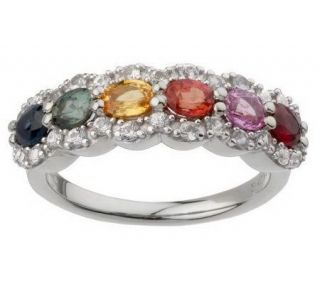 50 ct tw Colors of Sapphire Ring Sterling or 14K Clad —