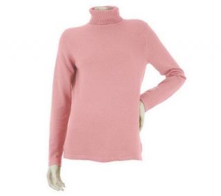 Liz Claiborne New York Cotton Cashmere Turtleneck Sweater —